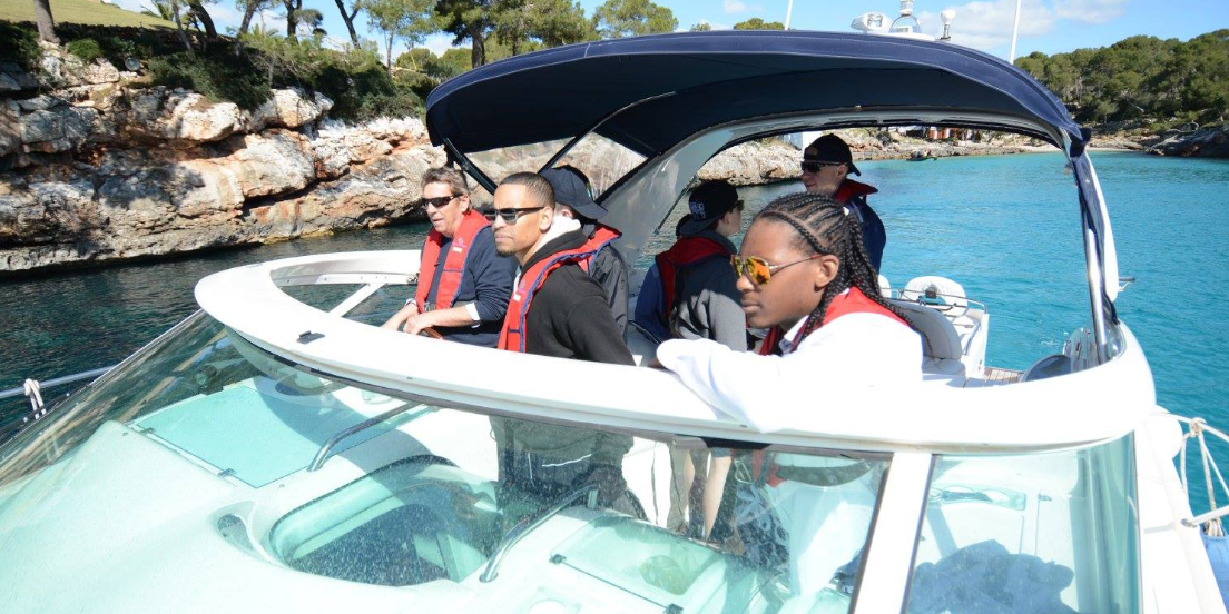 Young people on boat